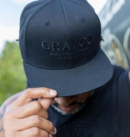 Grayce Makes Me Enough Hat - Strong black on black