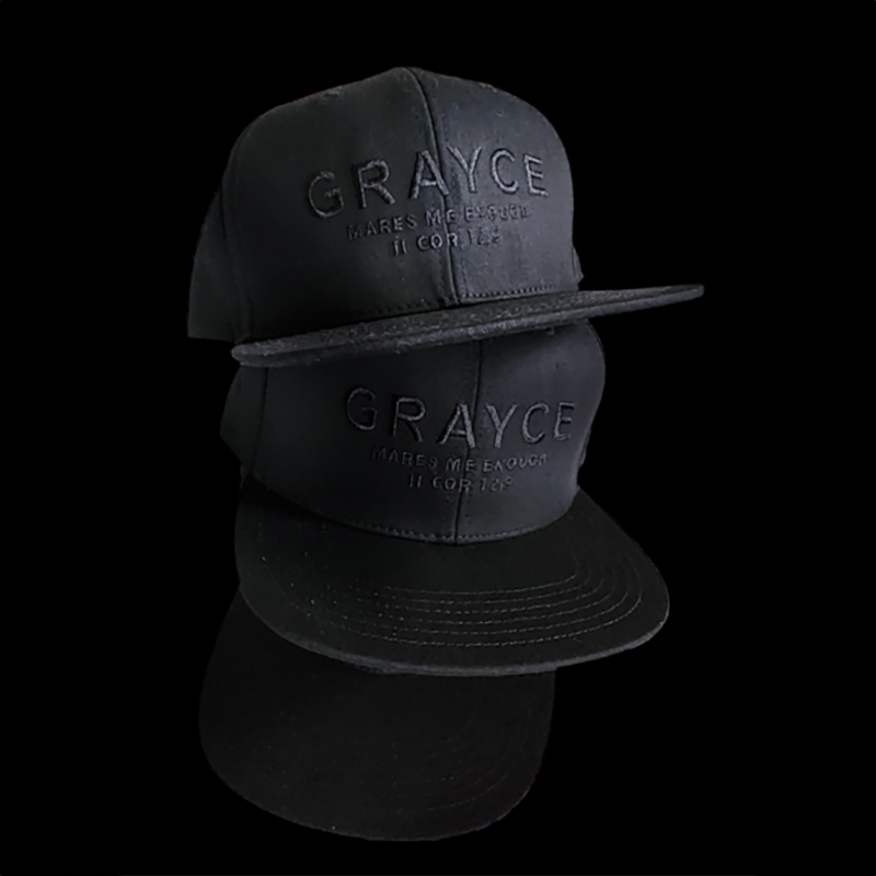 Grayce Makes Me Enough Hat - Strong black on black